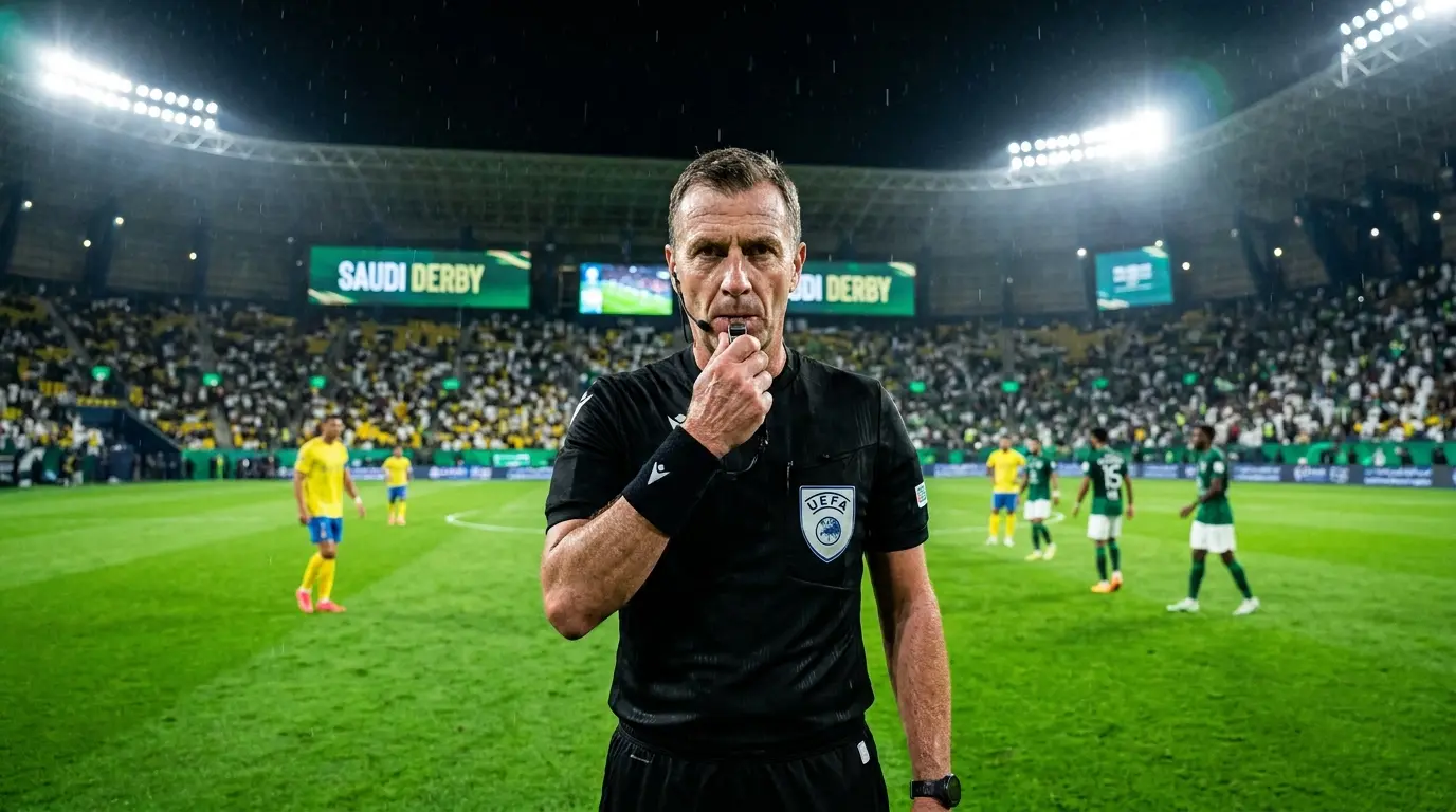 من هو حكم مباراة النصر والاهلي في قمة دوري روشن اليوم؟.. سجل صارم للبلجيكي لامبرختس